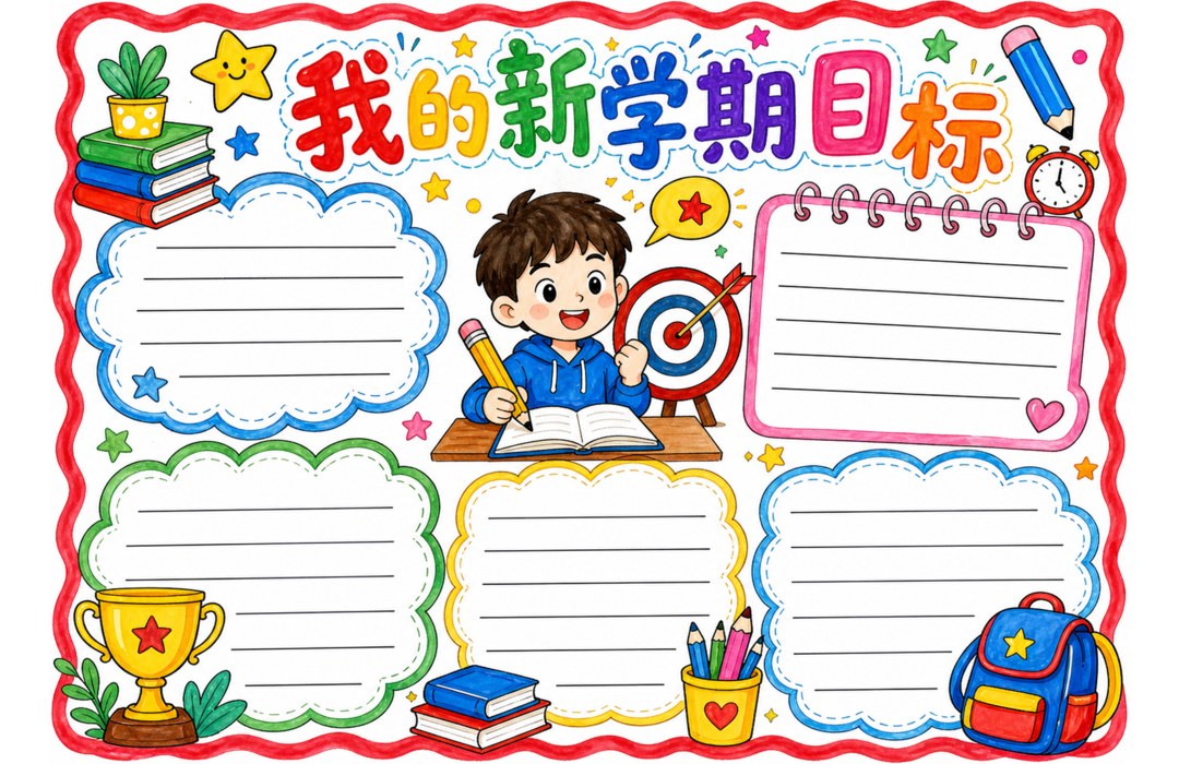 新学期新目标彩色版预览