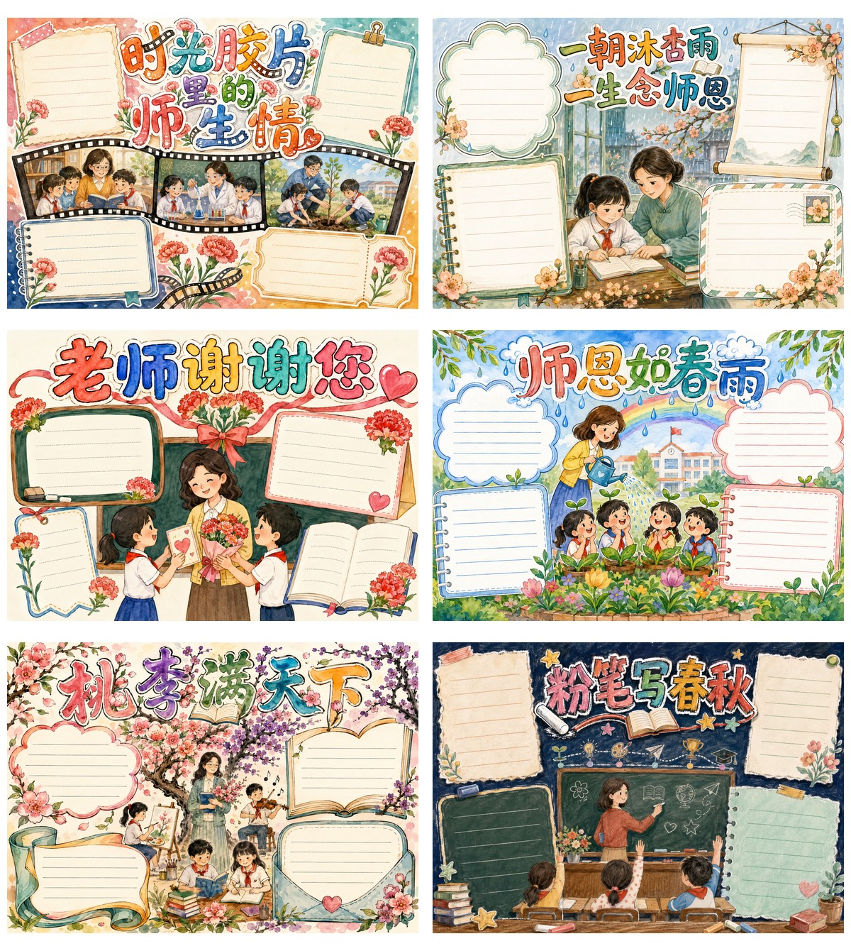 教师节时光胶片师生情｜五年级10套作品预览