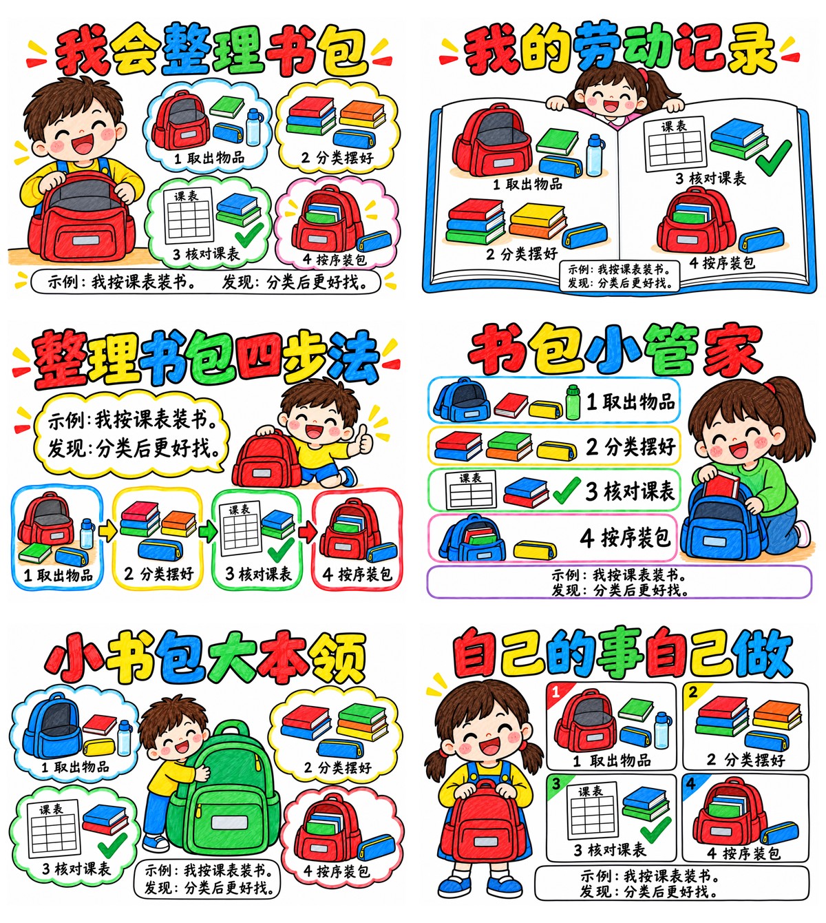 整理书包四步记录6款作品预览