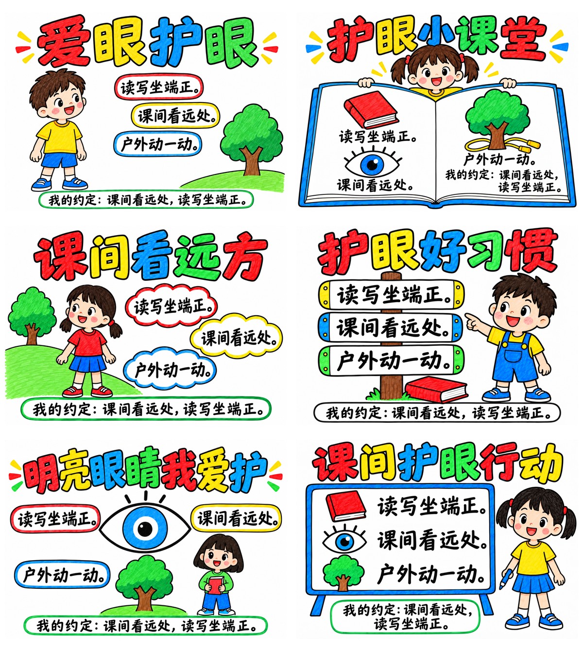 爱眼护眼课间用眼提醒6款作品预览