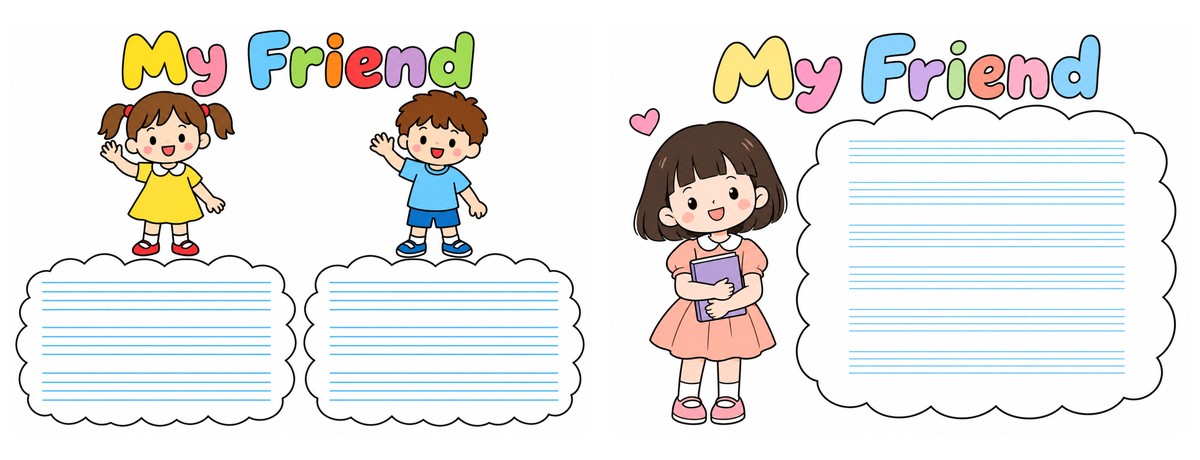 My Friend A4横版｜英语四线格｜2款作品预览