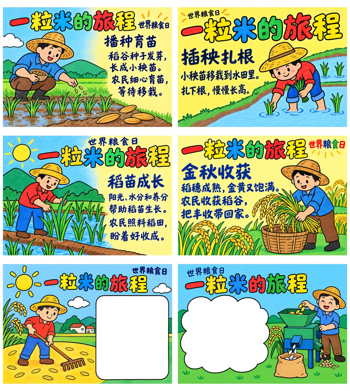 世界粮食日一粒米的旅程8套作品预览
