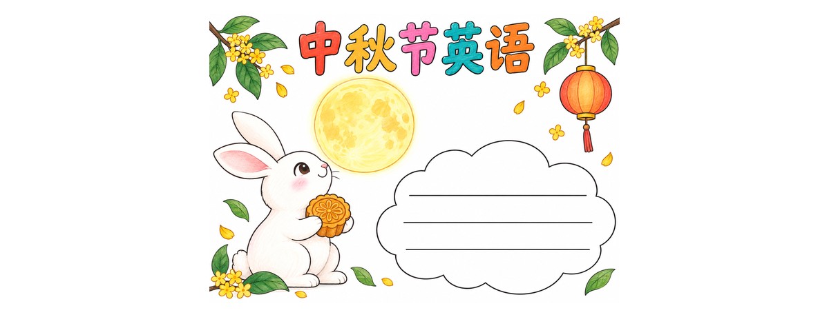 中秋节英语手抄报｜A4横版｜1张作品预览