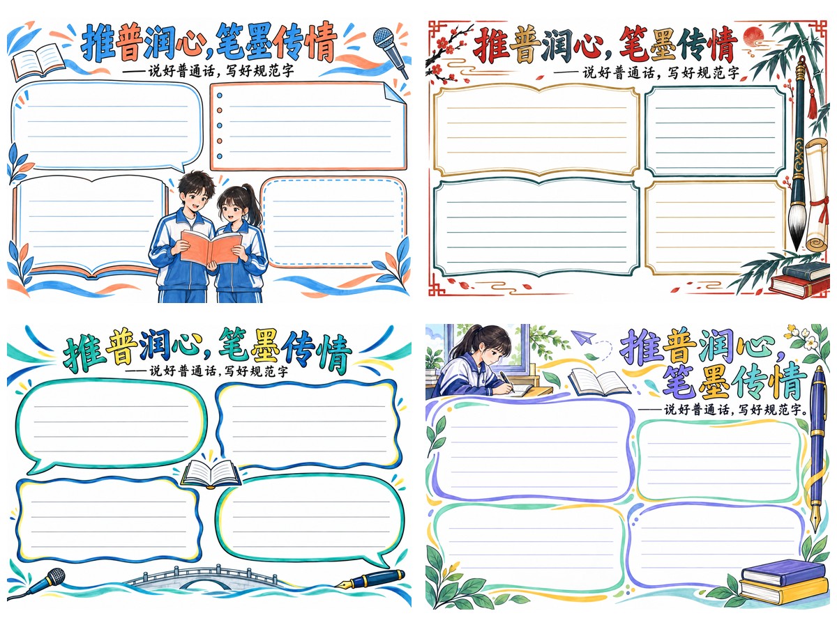 推普润心笔墨传情｜七年级4套作品预览
