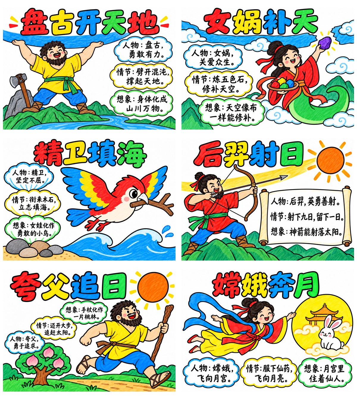 中国神话人物情节与想象8款作品预览
