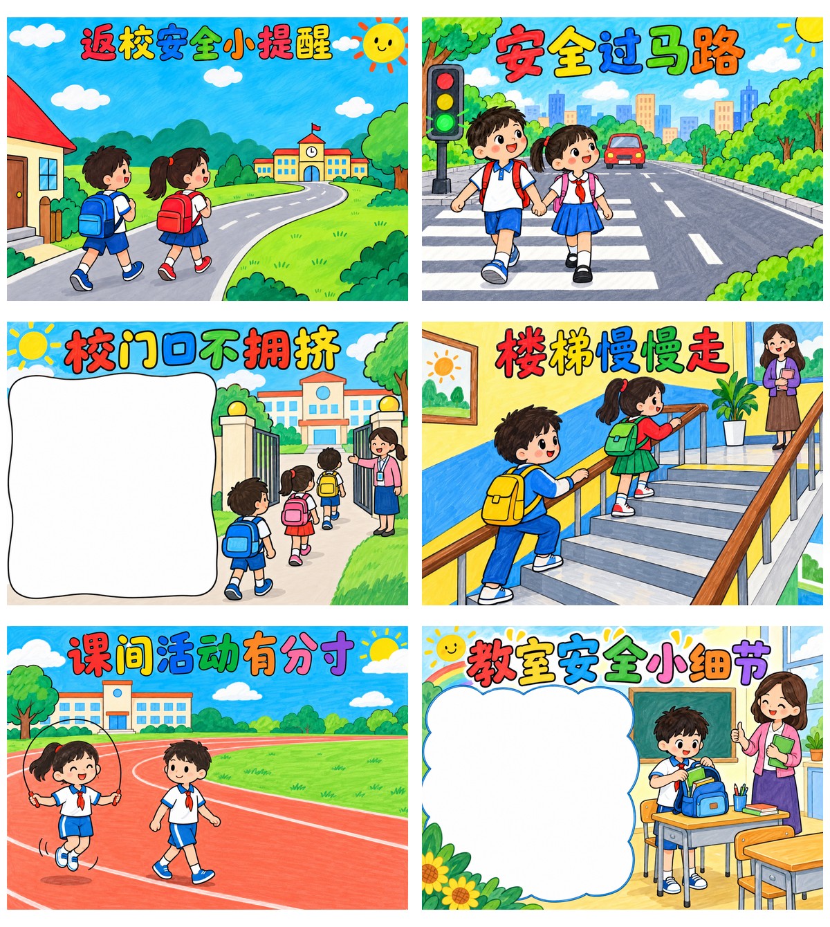 返校安全小提醒作品预览