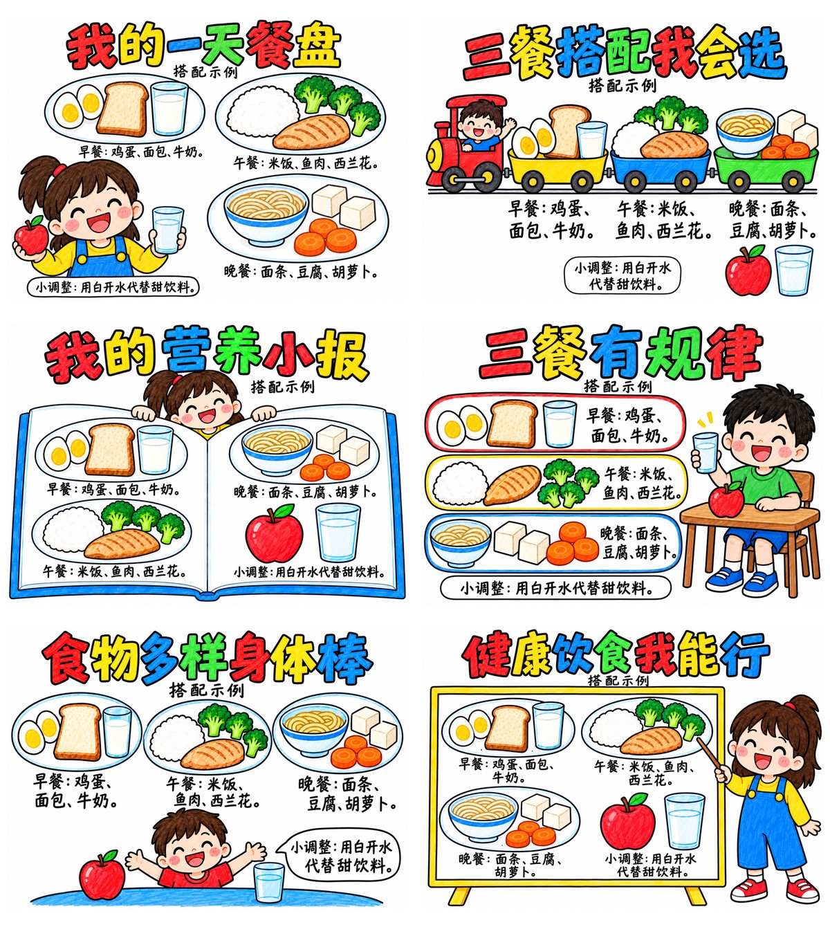 健康饮食我的一天餐盘6款作品预览