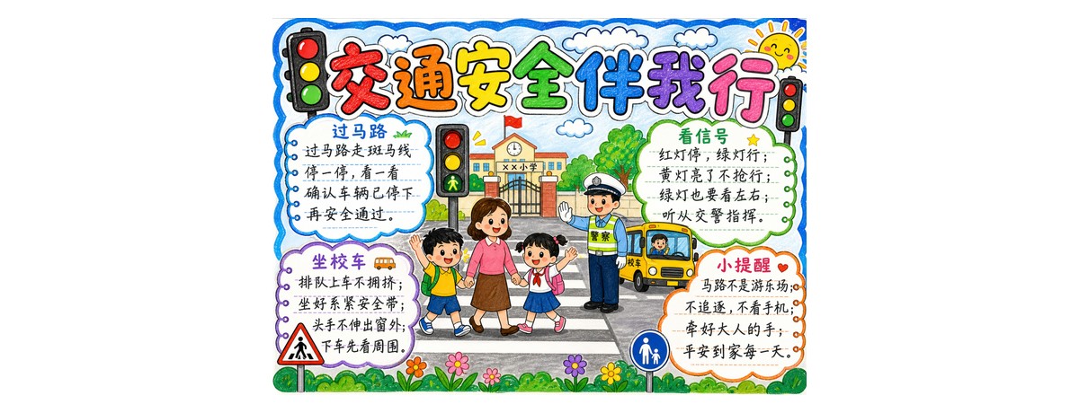 交通安全手抄报合集｜手写内容版作品预览