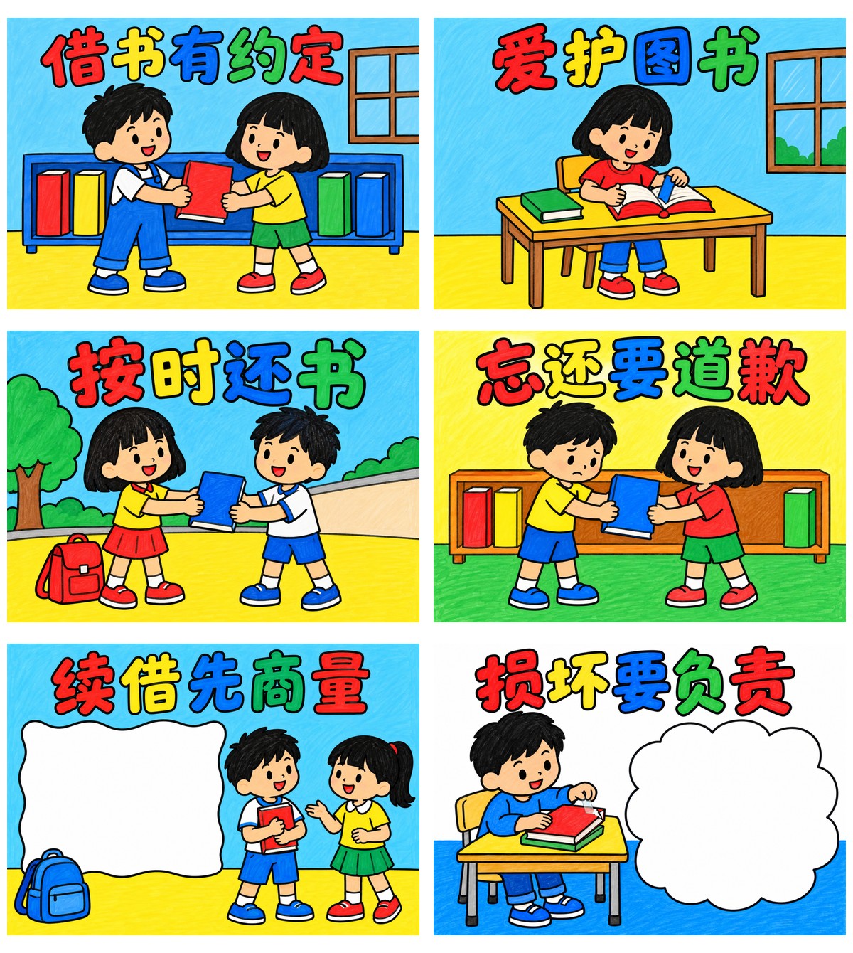 诚信借书与还书8款作品预览