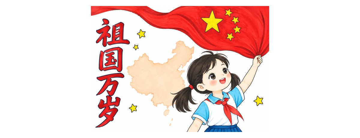 祖国万岁｜A4横版｜参考重绘作品预览