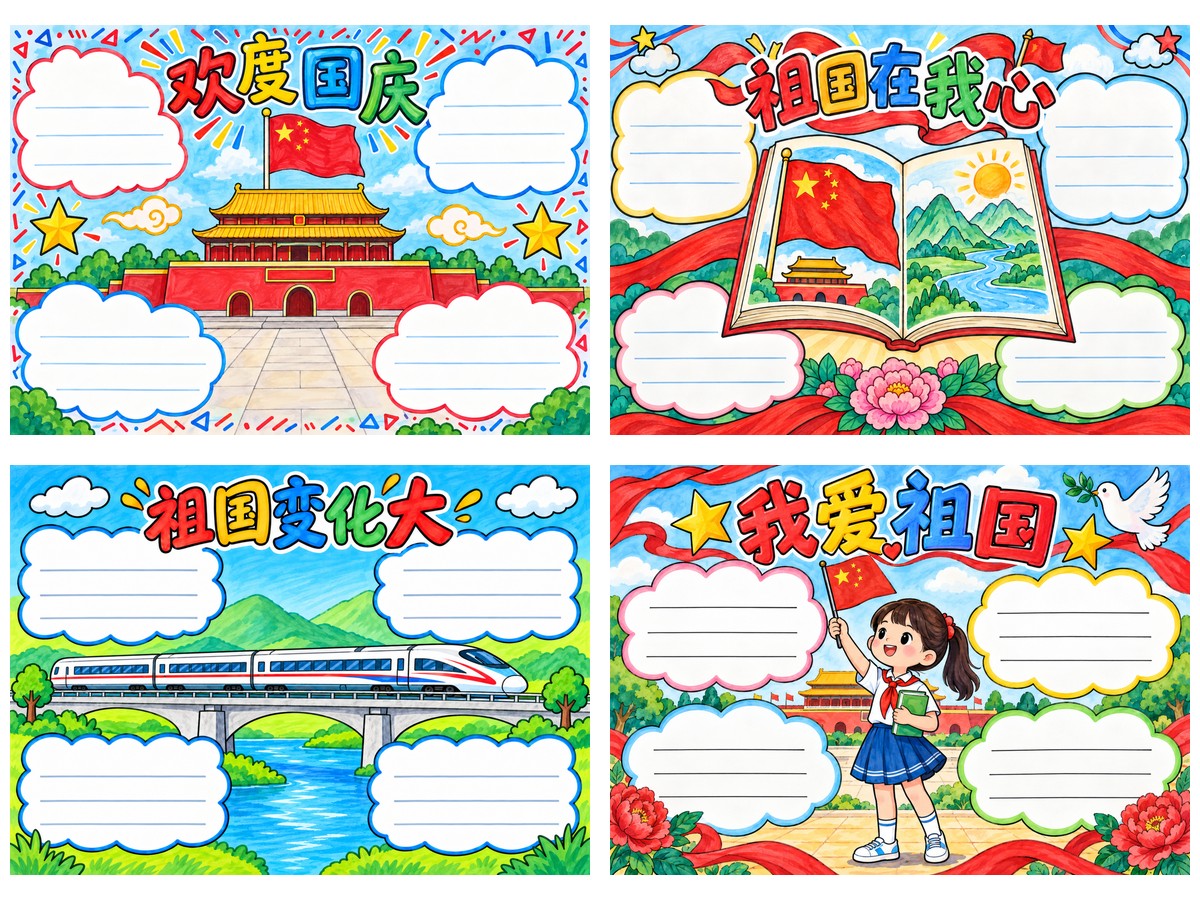 国庆节手抄报三年级四栏文字作品预览