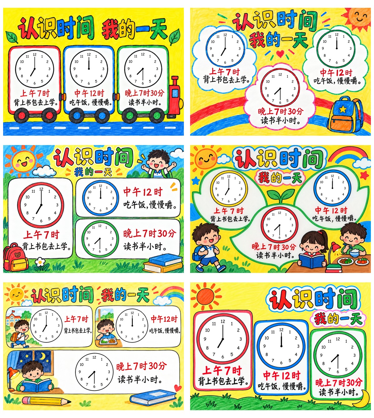 认识时间我的一天时刻表6款作品预览